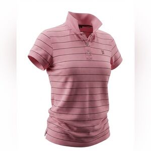 Y2K Cruel Girl Pink Striped Polo Shirt Women’s Medium